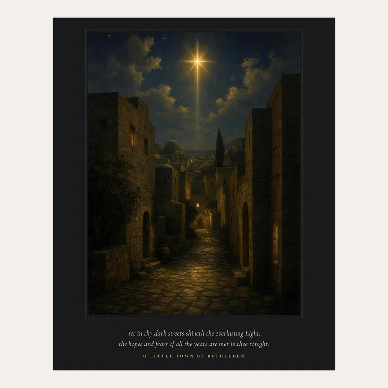 View 3 of O Little Town of Bethlehem Everlasting Light Hymn Print