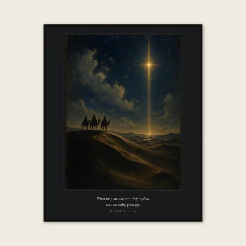 View 1 of When They Saw the Star Matthew 2:10 Wise Men Print