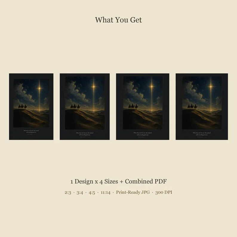 View 2 of When They Saw the Star Matthew 2:10 Wise Men Print