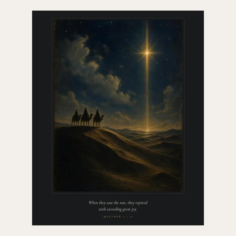 View 3 of When They Saw the Star Matthew 2:10 Wise Men Print