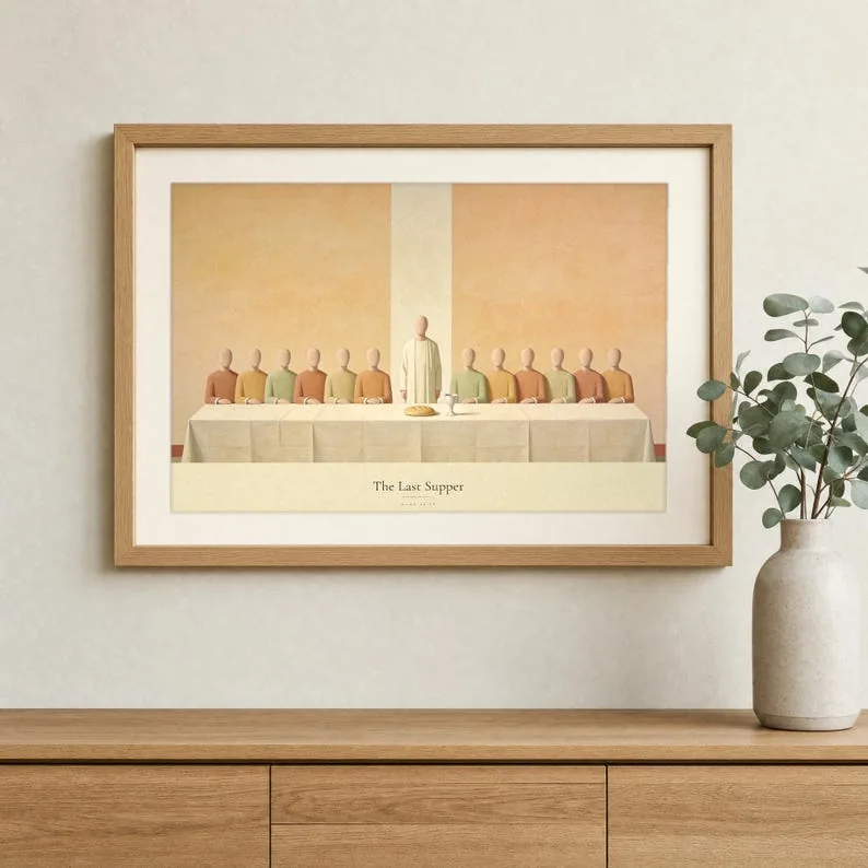 Modern Abstract Last Supper Luke 22:19 Wall Art
