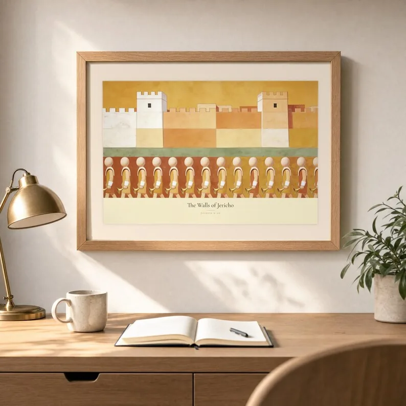 View 4 of The Walls of Jericho Joshua 6:20 Modern Christian Art