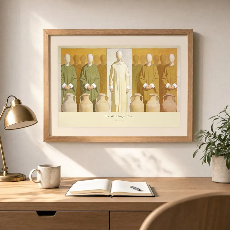 View 4 of The Wedding at Cana John 2:7 Modern Christian Art
