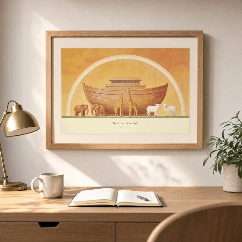View 4 of Noah and the Ark Genesis 7:9 Modern Christian Art