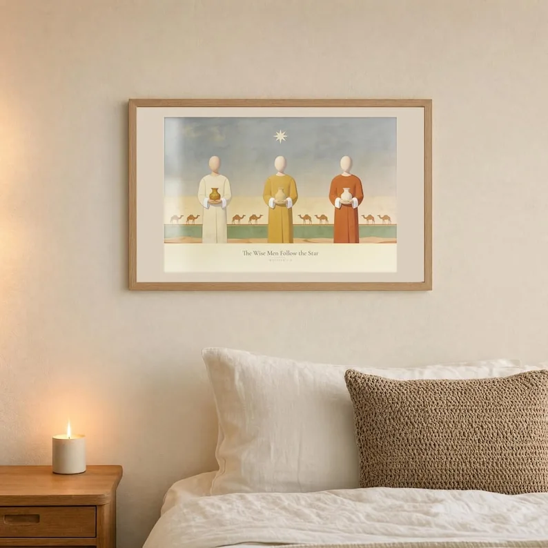 View 4 of Nativity Printable Set of 3 Christmas Story Wall Art