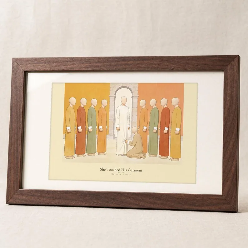 View 3 of She Touched His Garment Matthew 9:20-22 Christian Wall Art