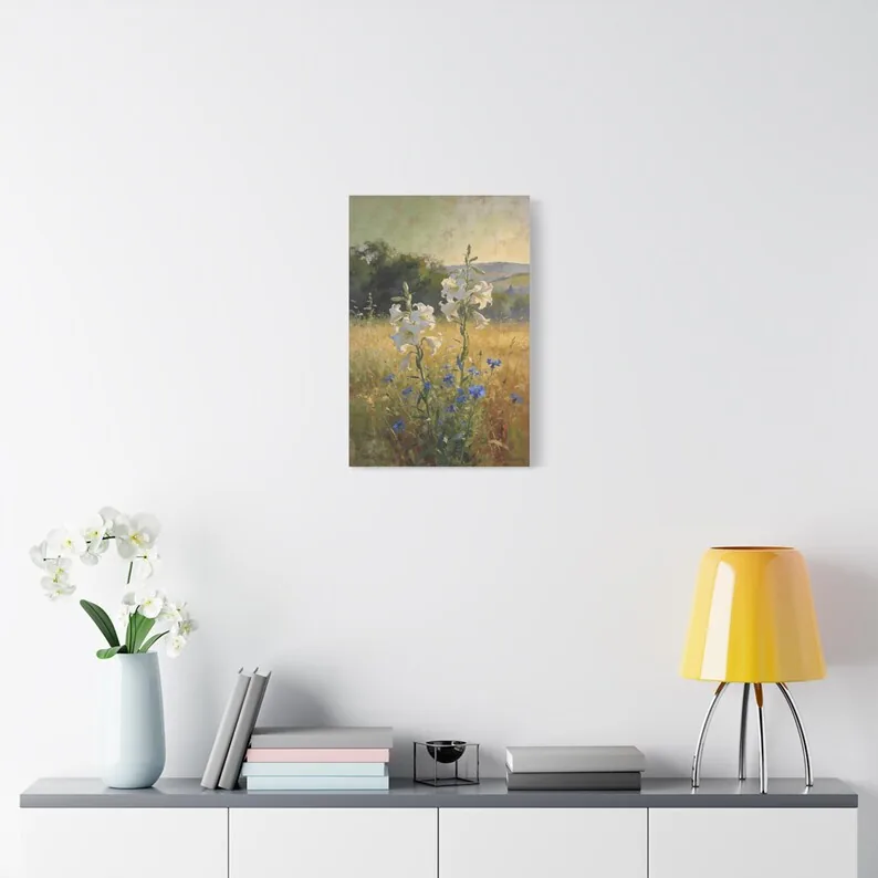 View 3 of Consider the Lilies Matthew 6:28 Botanical Canvas