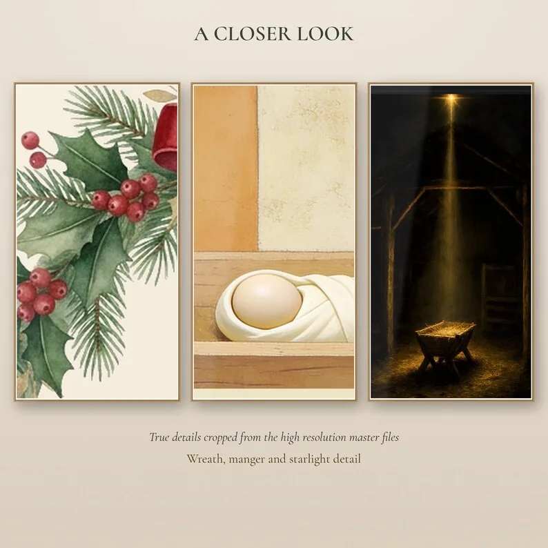 View 4 of Christian Christmas Bundle: 18 Nativity, Advent and Hymn Prints